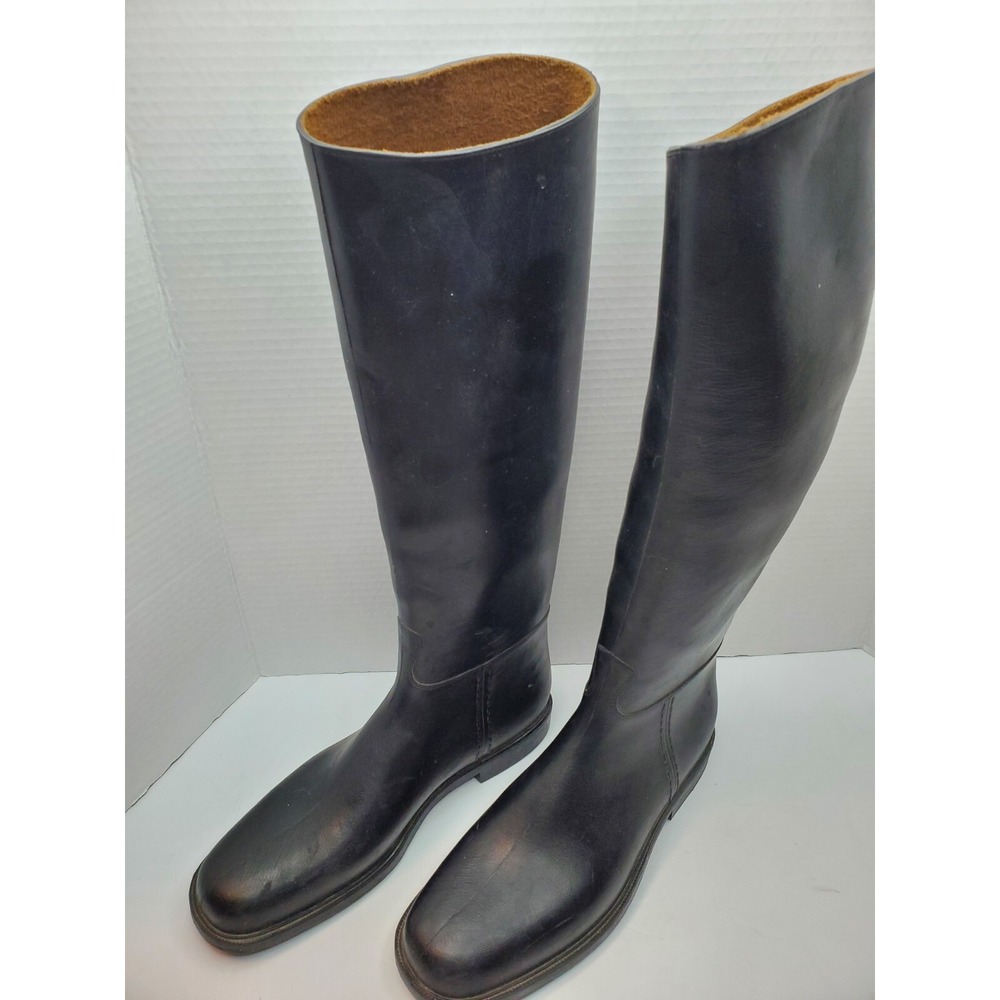 ROMIKA TALL BLACK RUBBER Boots CLOTH LINED Equestrian RIDING BOOTS Womens US 6